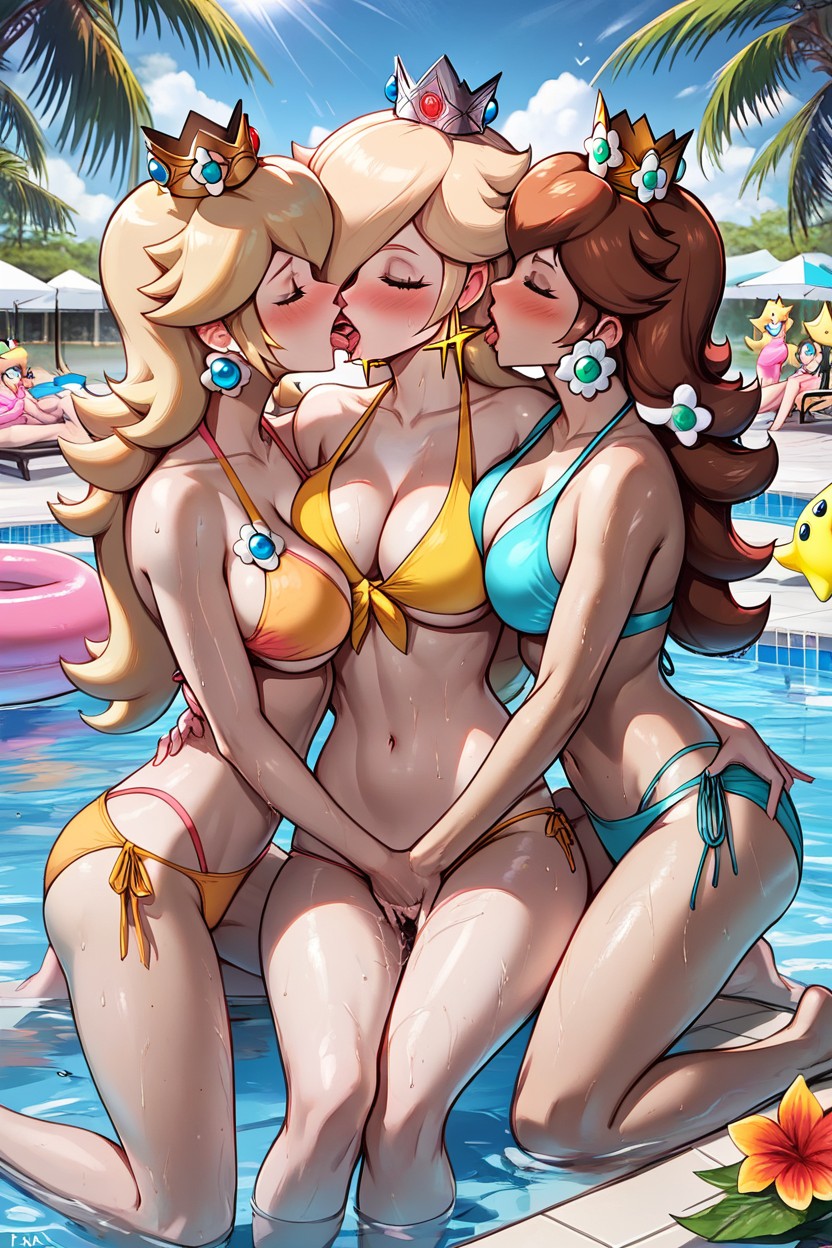 Pool Party, At Swim Park, Scissoring Porno IA