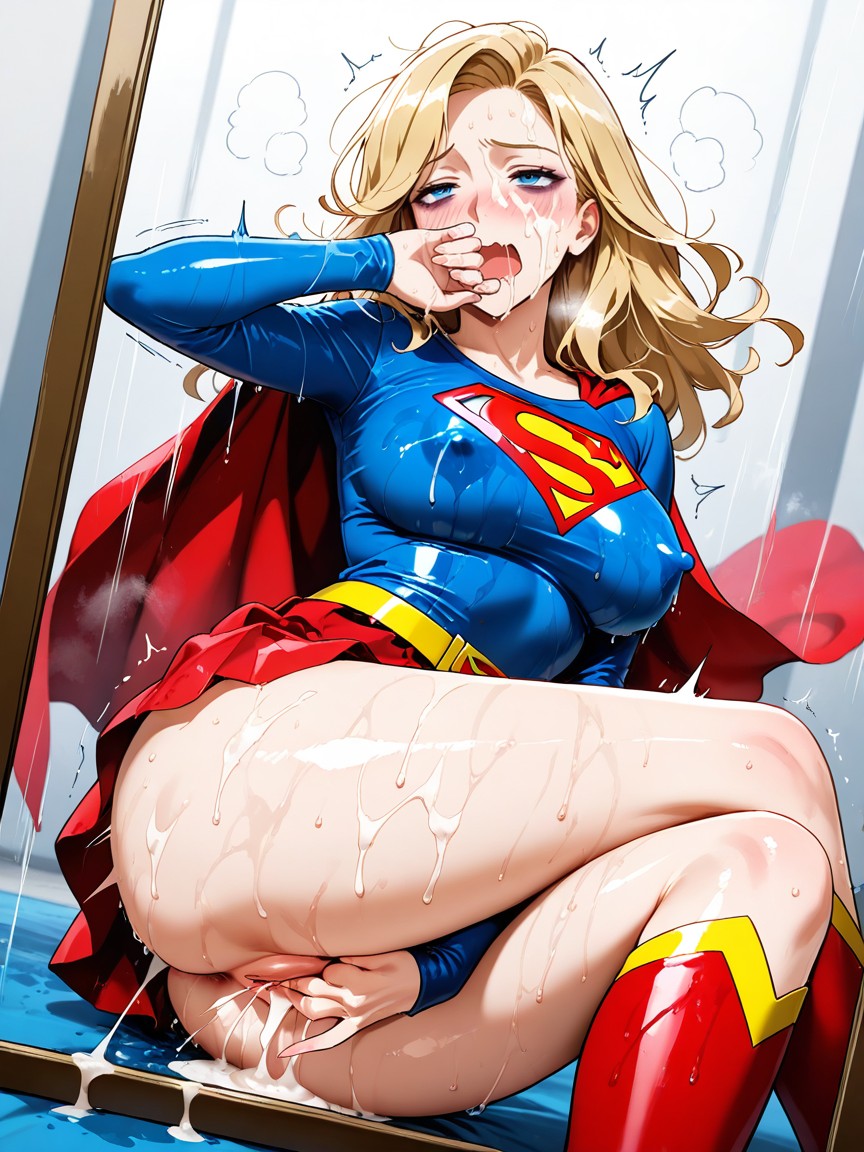 Red Boots, Blonde Hair, Middle Breasts Porno IA
