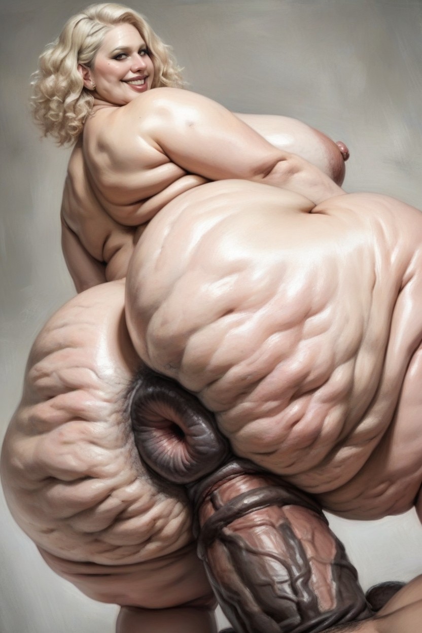 Hyper Big Puffy Anus, Hyper Massive White Cock Double Anal Sex, Sweaty Porno IA