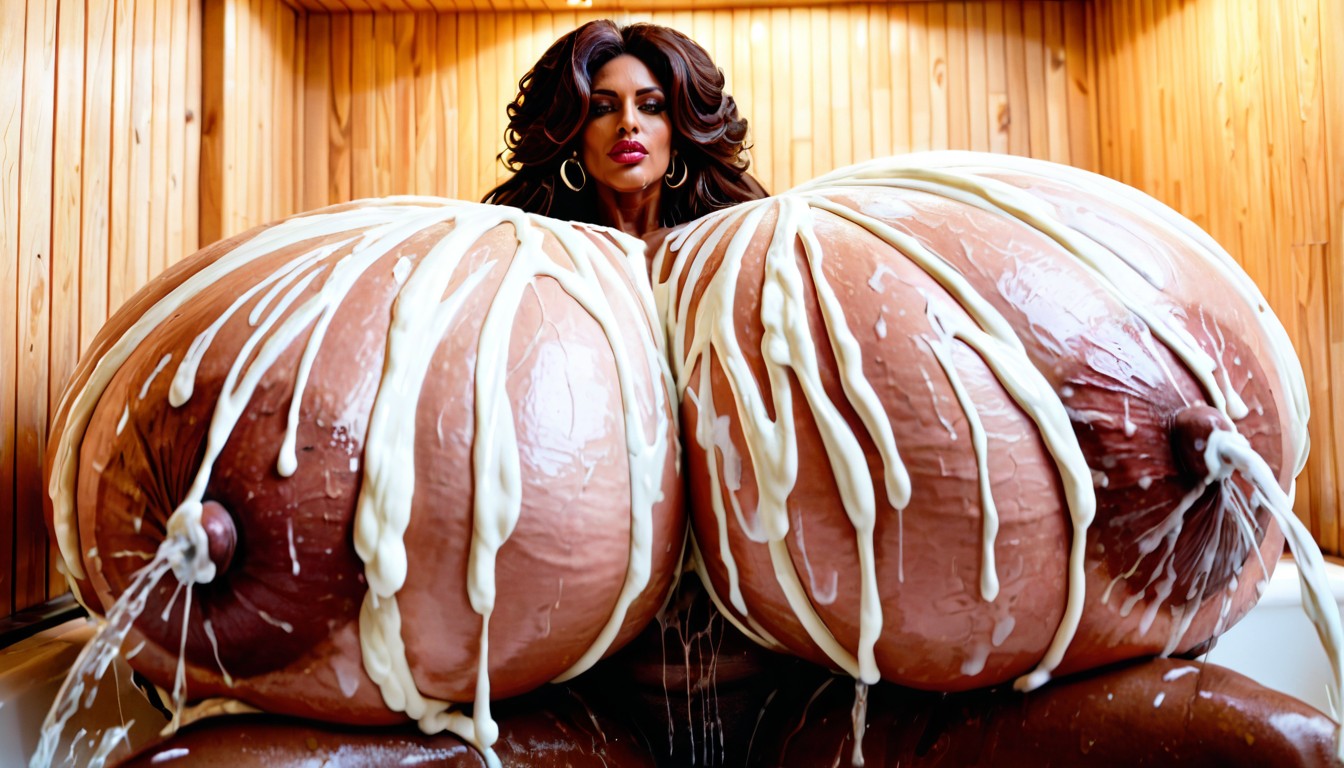 Gigantic Hyper Breasts, Gigantic Hyper Breasts, Body Soaked In Giant Cream AI Porn