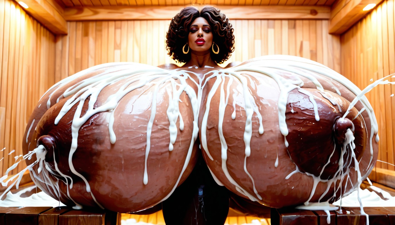 Brown Hair, Gigantic Hyper Breasts, Gigantic Hyper Breasts AI Porn