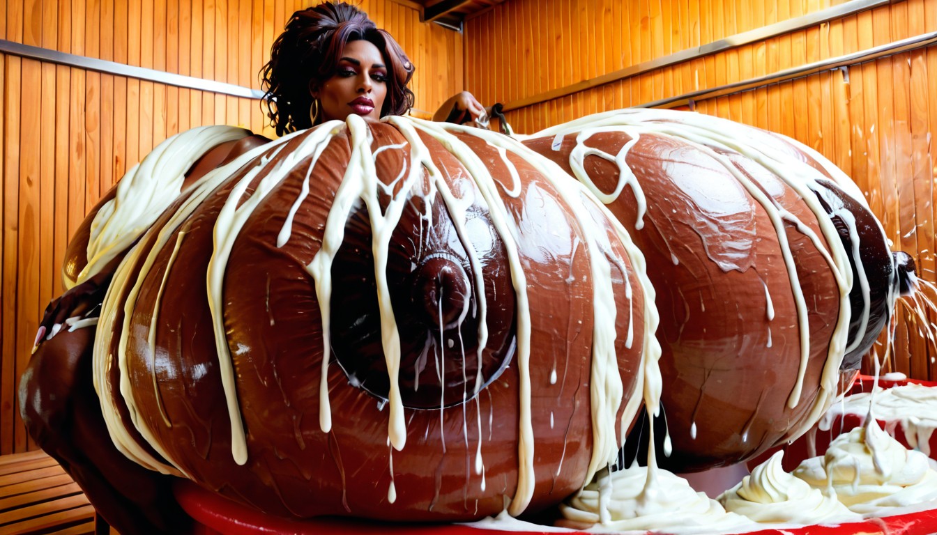 Body Soaked In Giant Cream, Gigantic Hyper Breasts, Gigantic Hyper Breasts AI Porn