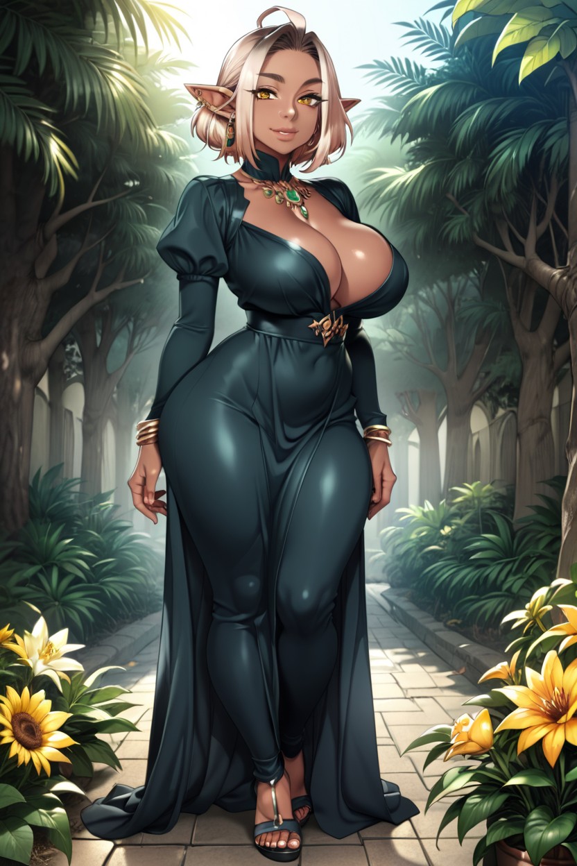 Dark Skinned Man Holding Hand With Goblin Woman AI Porn