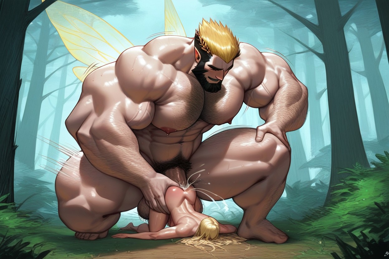 Blonde Male Fairy In Love Fairy With Wings, Forest, Gay Sex AI Porn