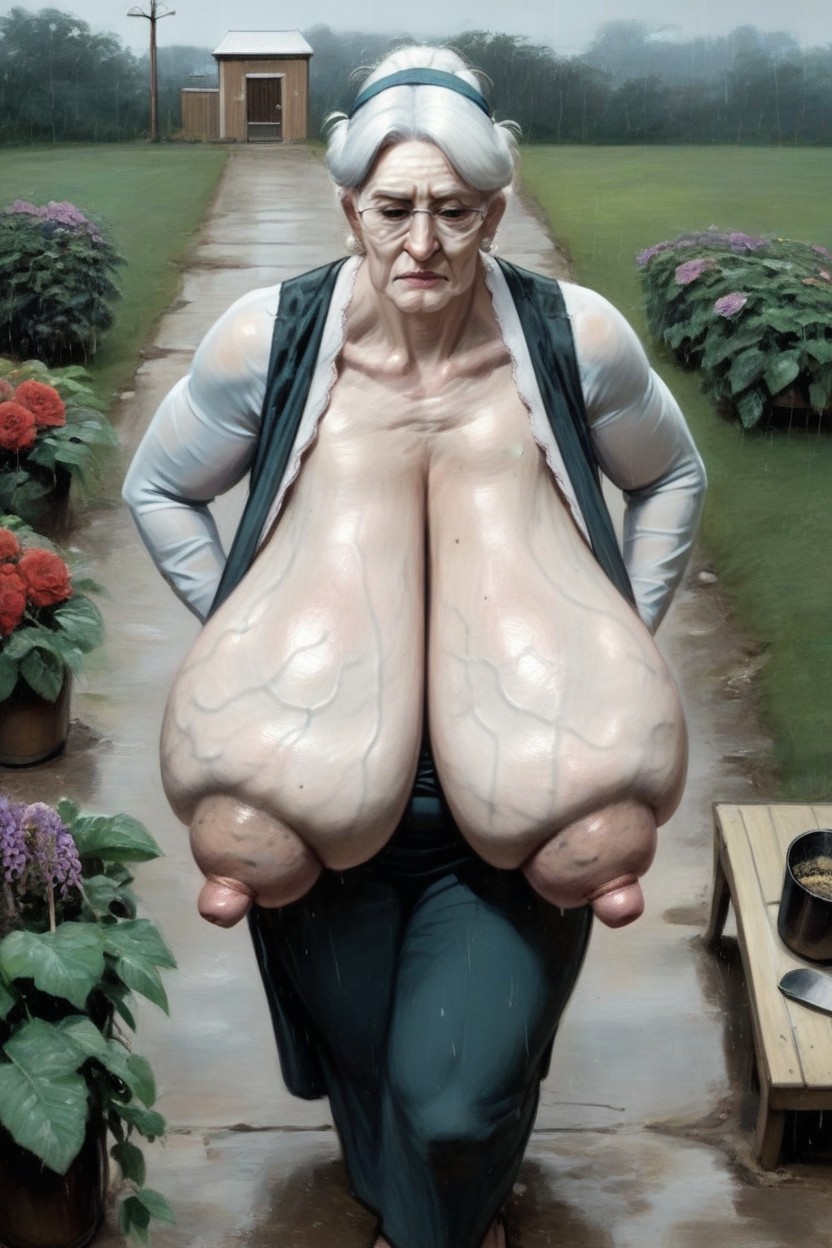 Extremely Heavy Breasts For Women, 둥근 가슴, Extremely Huge Natural Tits AI 포르노