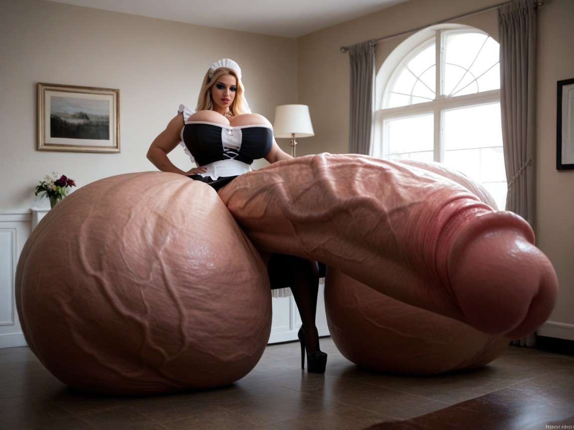 Bimbo, Hyper Gigantic Spherical Breasts, Dramatic Upward Curve Porno IA