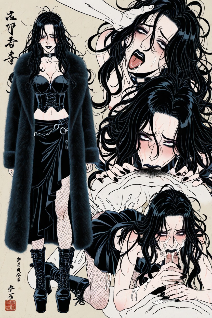 Choker, Emo Alt Style, Spiky Messy Hair AI黄片