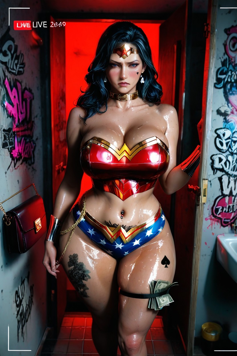 Wonder Woman, Slut Tattoo, Thick Legs AI黃片