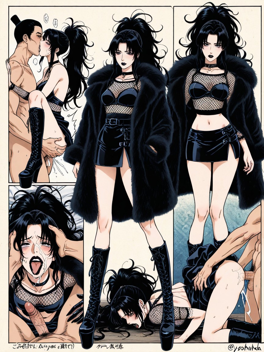 Horny, Very Revealing Skirt, Delicate Hand Drawn Art Style AI黃片