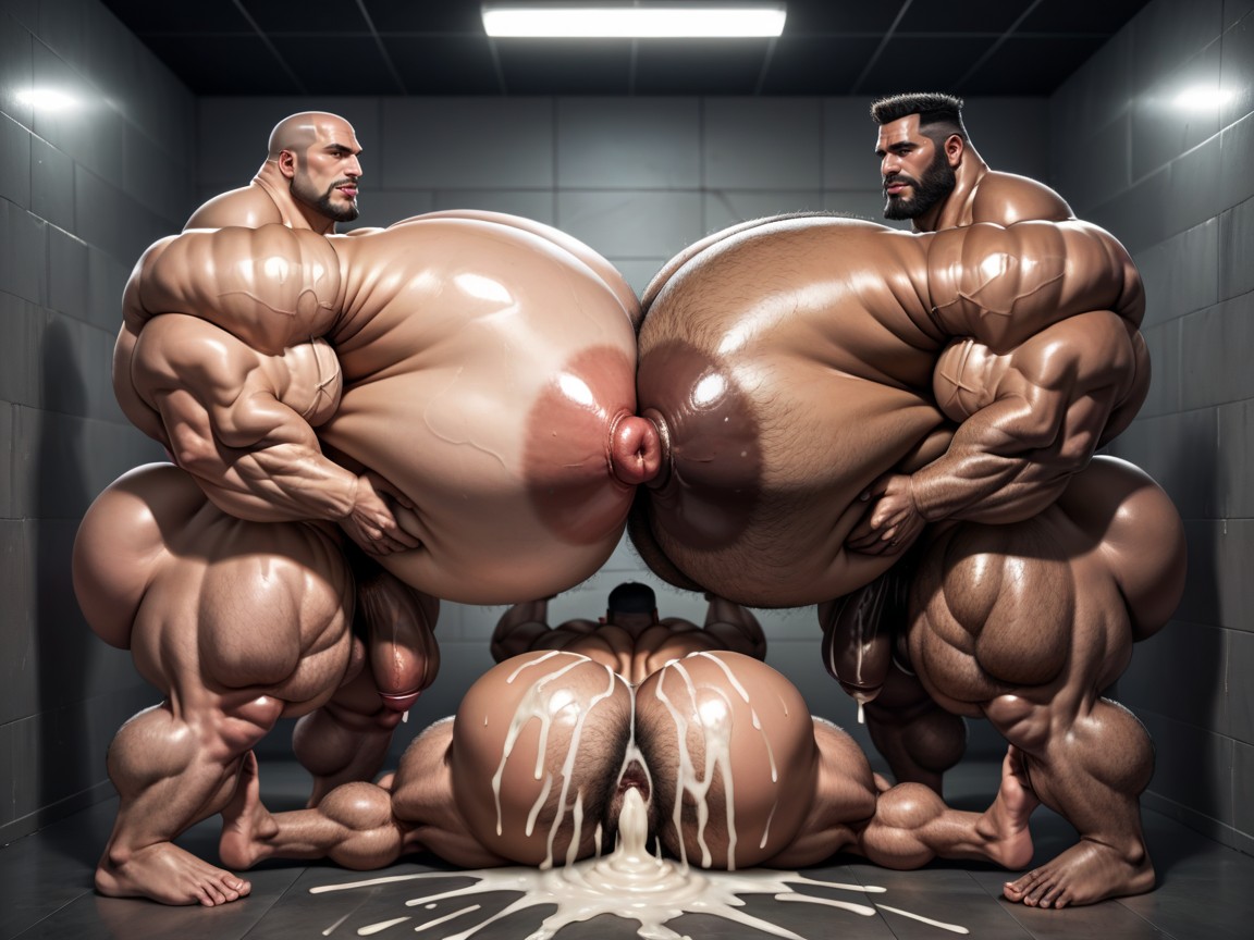Cum Everywhere On Bodies, Side View, Gang Bang AI Porn