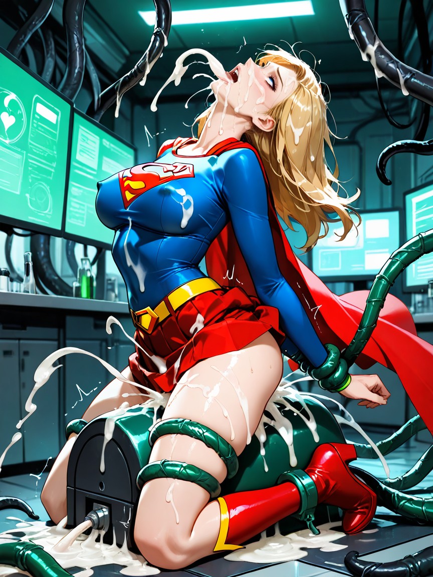Excessive Cum On Breasts, Red Boots, Red Skirt AI黄片