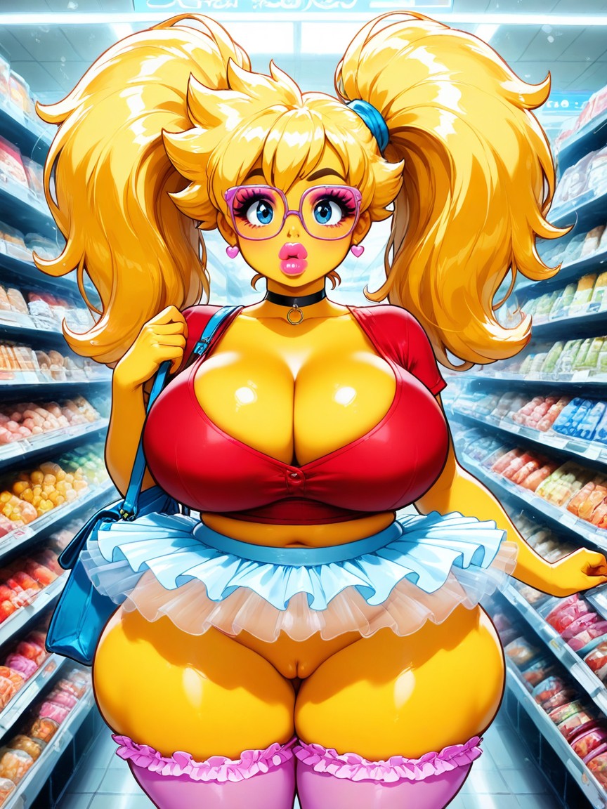 Blue Eyes, Thick Thighs, No Panties AI Porn