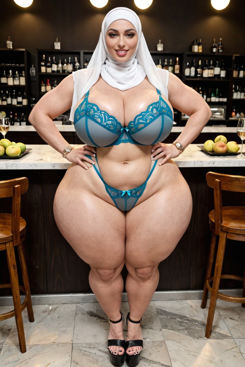 Extremely Large Ass, Hyper Wide Hips, Figura Del Reloj De Arena Porno IA
