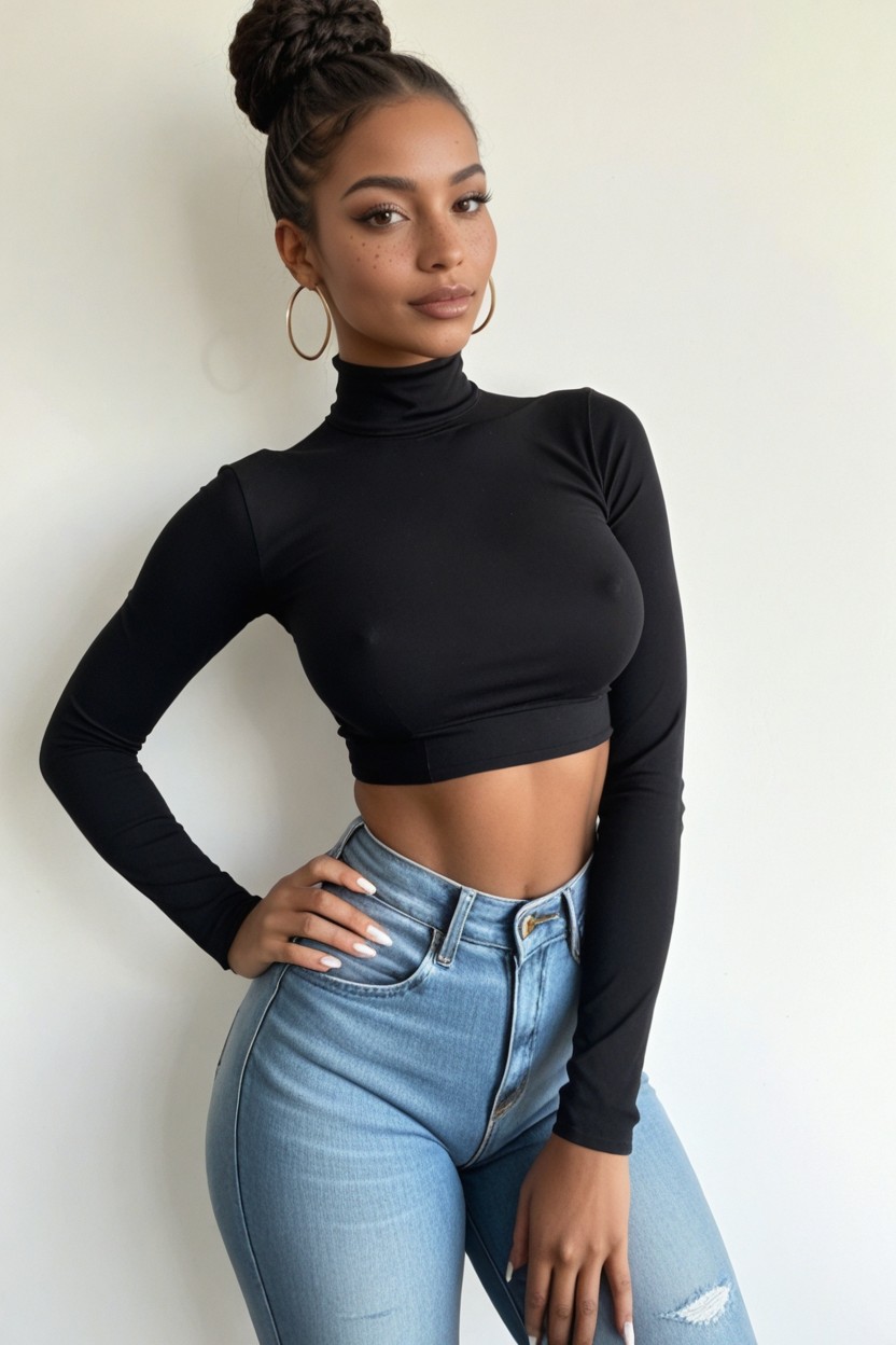 Unnatural Wide Hips, Perfect Details, Round Face Porno IA