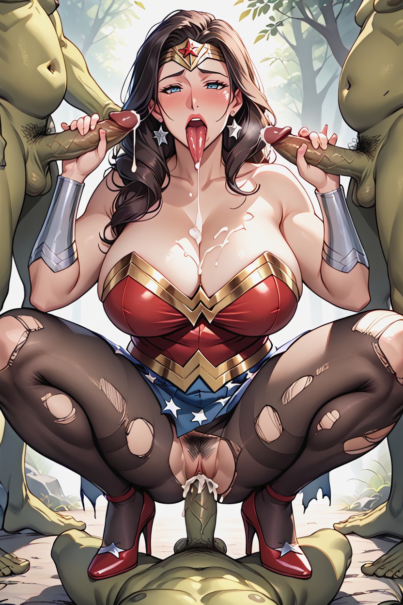 쪼그려 앉기, Huge Breasts, Hand Job AI 포르노
