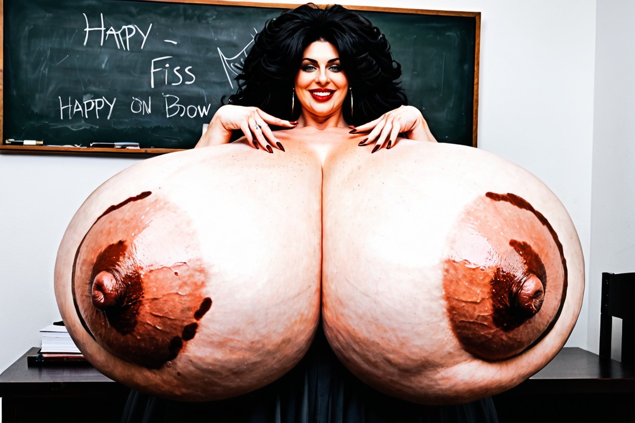 Red Lipstick, Hyper Colossal Tits, Hyper Colossal Tits Porno IA
