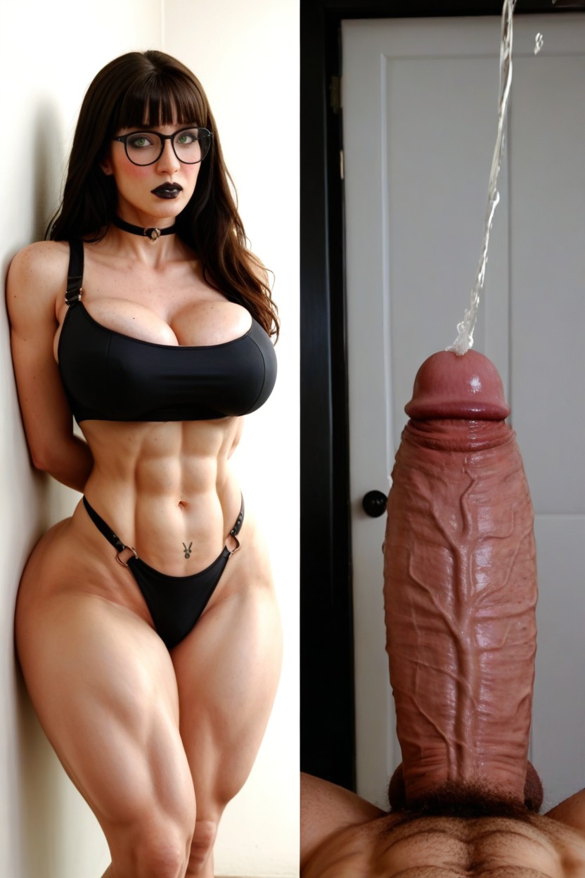 Grasping Cock, Pale Skin, Exaggerated Waist Porno IA