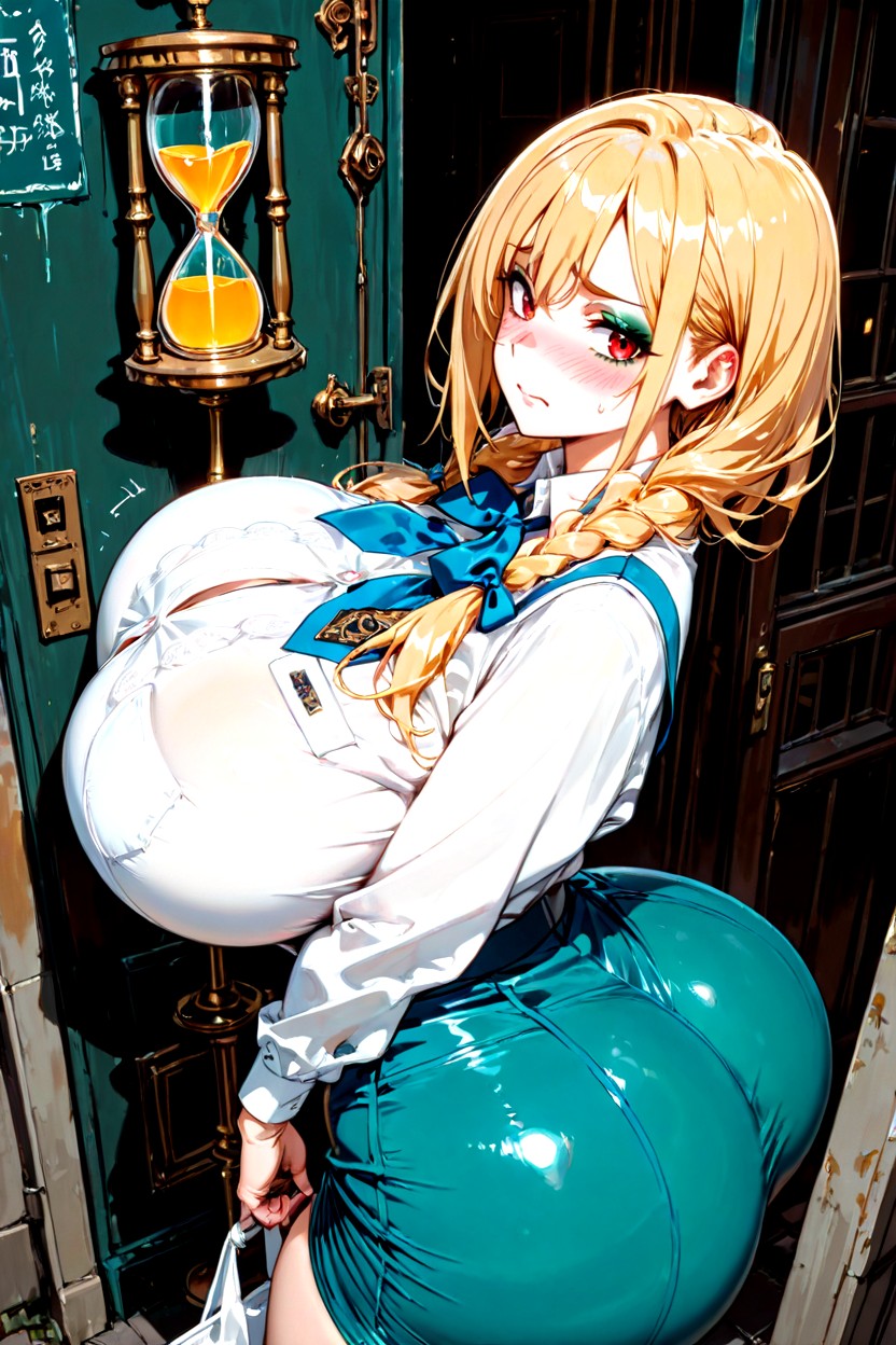 Janitor's Uniform, Huge Natural Breasts, ミニスカート AIポルノ