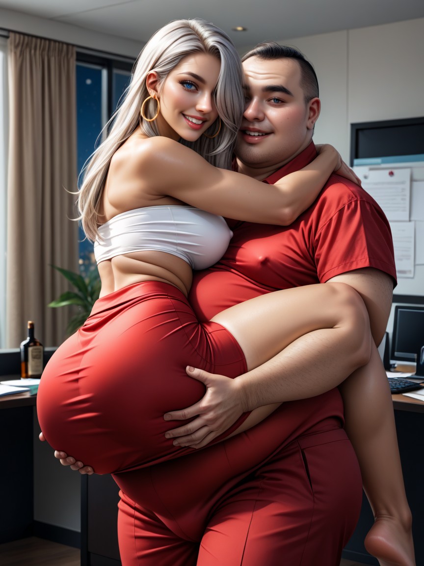 Fat Ass, Erect Nipples, Hair Over Eye ИИ порно