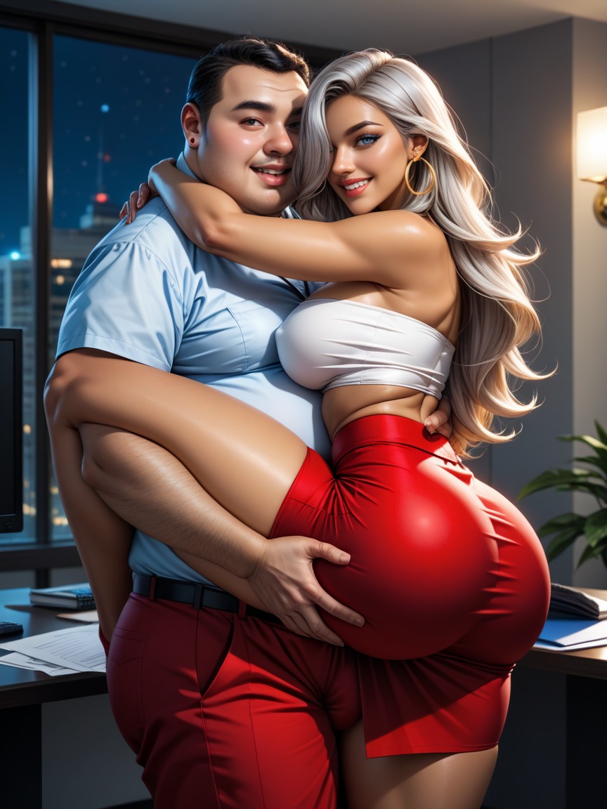 藍色眼睛, Hugging, 開心 AI黃片