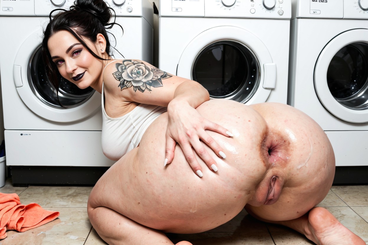 Very Pale White Skin, Curvy Body, Black Lipstick Porno IA