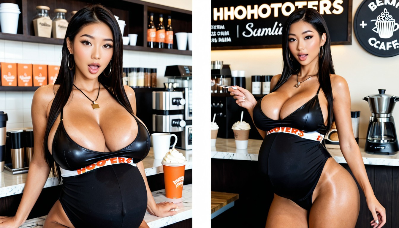 Perfectly Spherical Breast Shape, Super Tight Clothes, Super Soft Tanned Skin AIポルノ