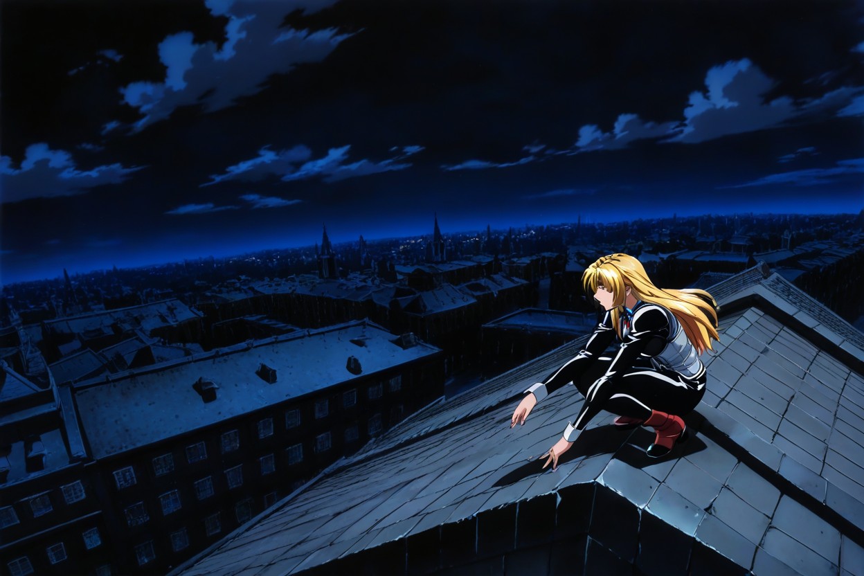 Long Hair, Paris Rooftops, Delgada Porno IA