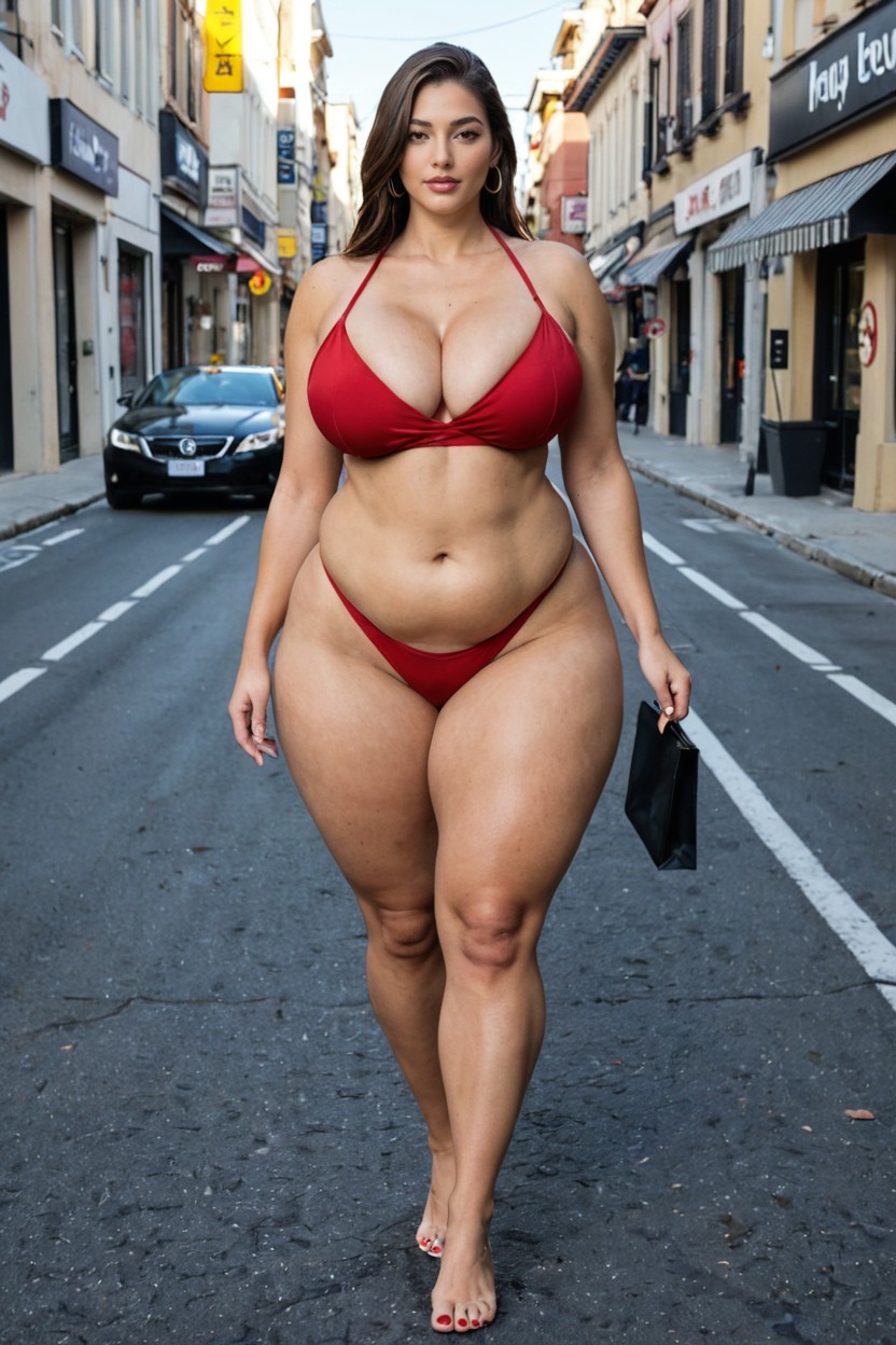 Full-body Photo Whole, Traffic In The Background, Veins On The Thighs AI黃片