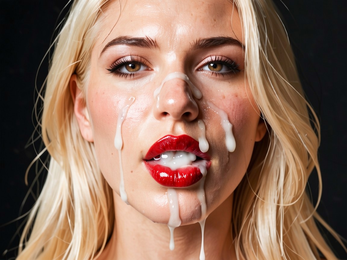 Face, Extreme Close Up, Cum On Porno IA