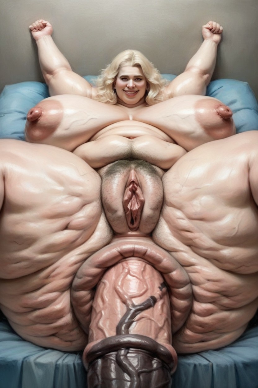 O Rabo É Maior Do Que O Tronco, Shaved Vagina, Eyes Open Pornografia de IA