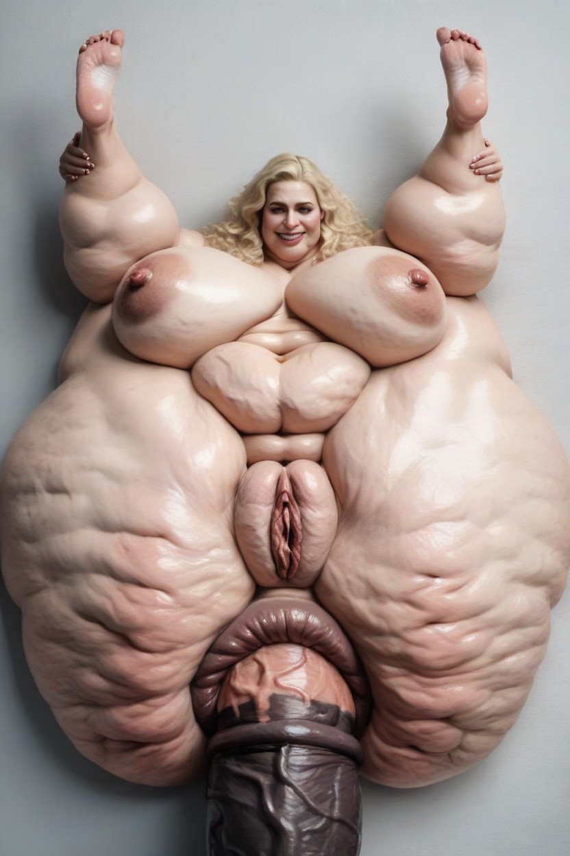 腿在头上, Large Natural Breasts, Giant White Cock Stretching Puffy Anus AI黃片