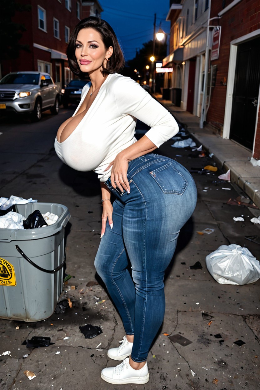 Blush, Jeans, Street AI Porn