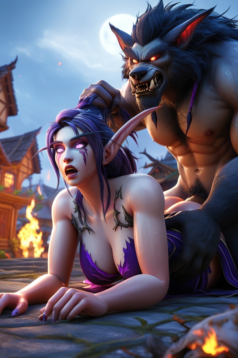 Eyes Rolled Back, Large And Hairy Werewolf, Orgasm AI黄片