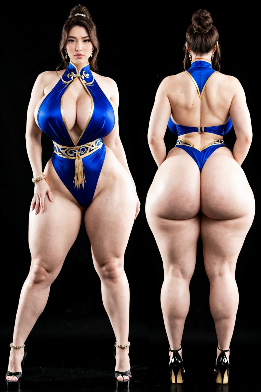 Deep Ass Crack, Hyper Thighs, Unnatural Wide Hips AIポルノ