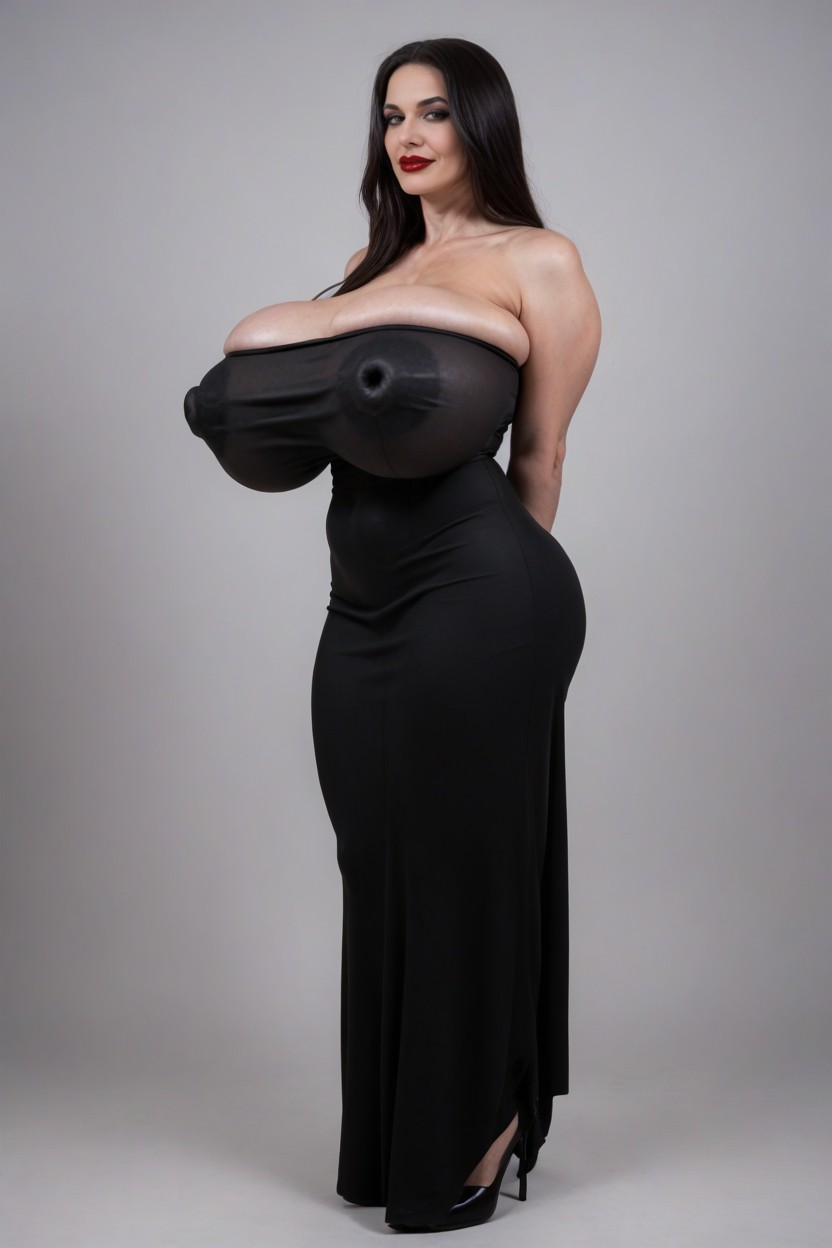 Form Fitting Dress, Hyper Big Swollen Labia, Legs Spread AI黃片