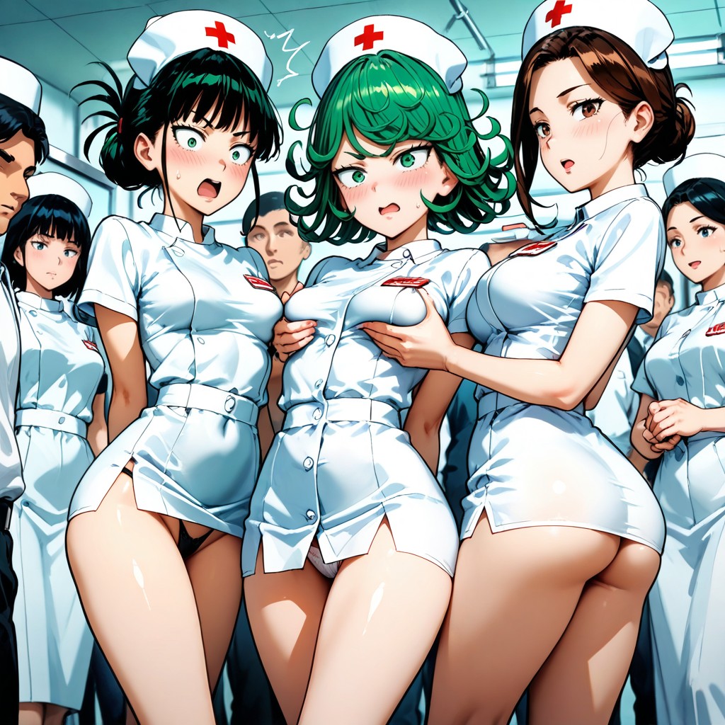 Men Grabbing Female Body, Perfect Figure, ハーレム AIポルノ