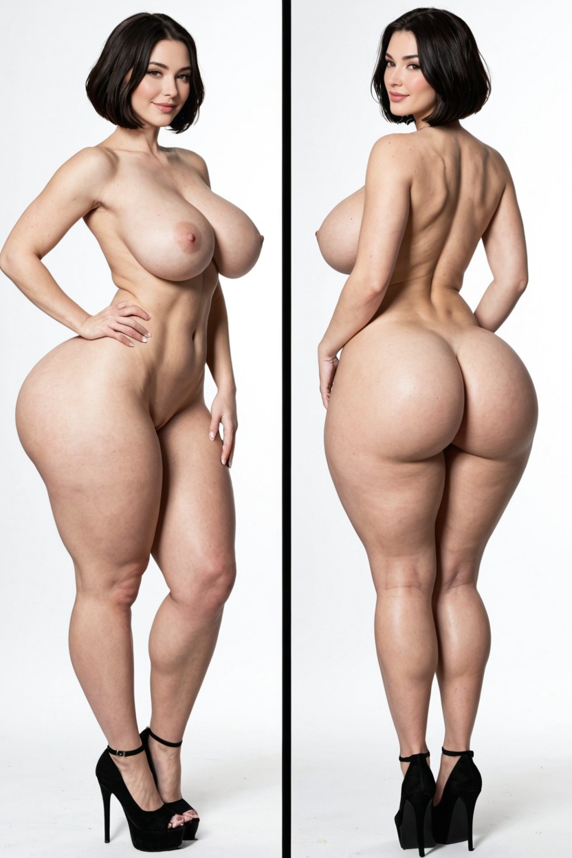 Symmetrical Face, Gigantic Thick Thighs, In Mid Heels AI黃片
