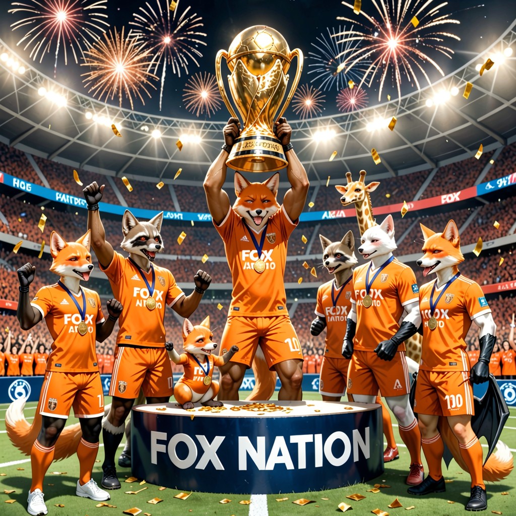 Cooner Raccoon Celebrating, Victory Celebration, Guillaume Orange Fox Puppy Celebrating AI Porn