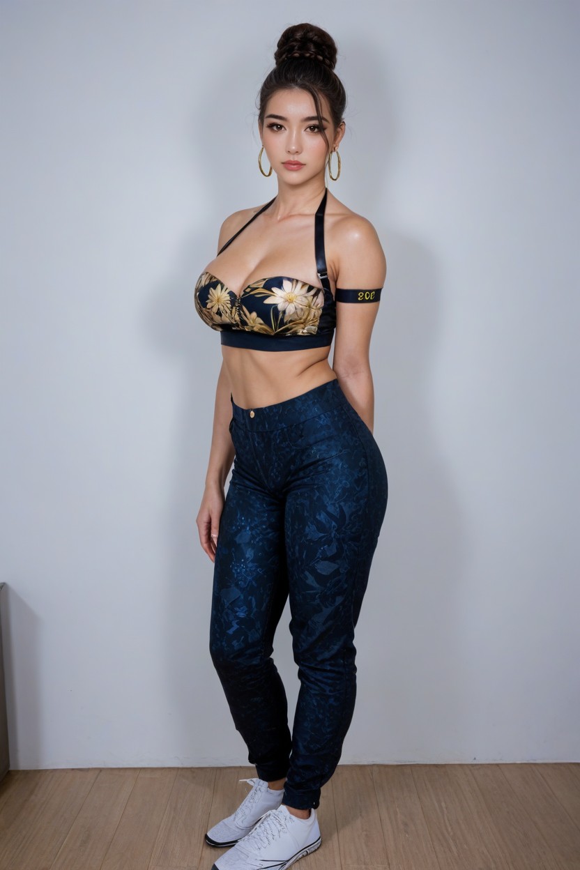 A Strapless, Korean Woman, 髮髻 AI黃片