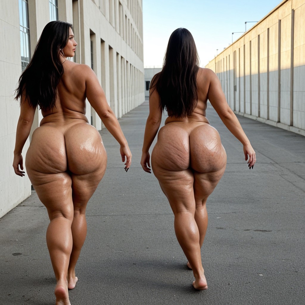 Long Legs, Prison Yard, Giant Wide Sagging Thighs AI Porn