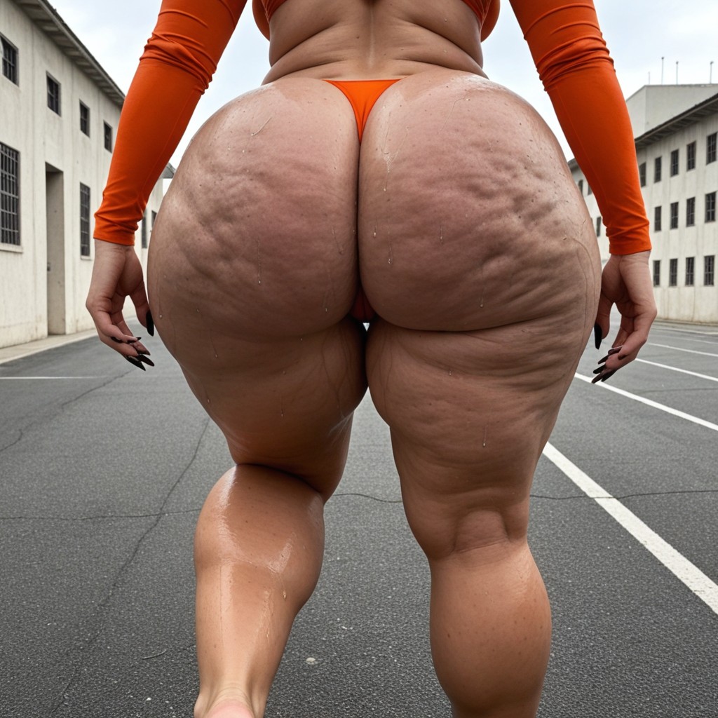 Athletic Torso With Fat Overflowing Hips, Walking, 长腿 AI黃片