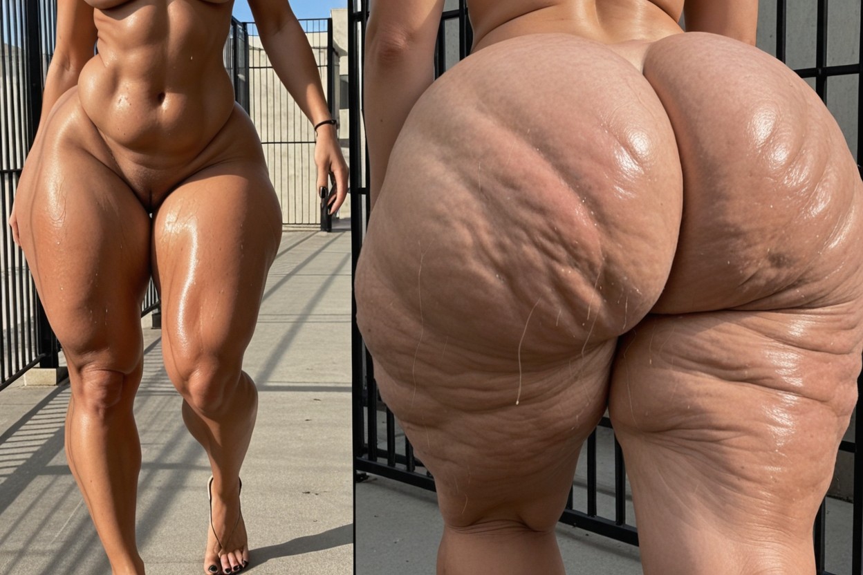 Very Long Legs, Cellulite Thighs, Torso Close Up AI Porn