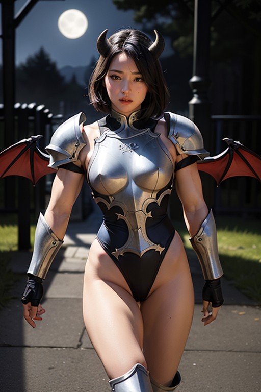 Dark Fantasy, Cold Colors, Black Hair AI Porn
