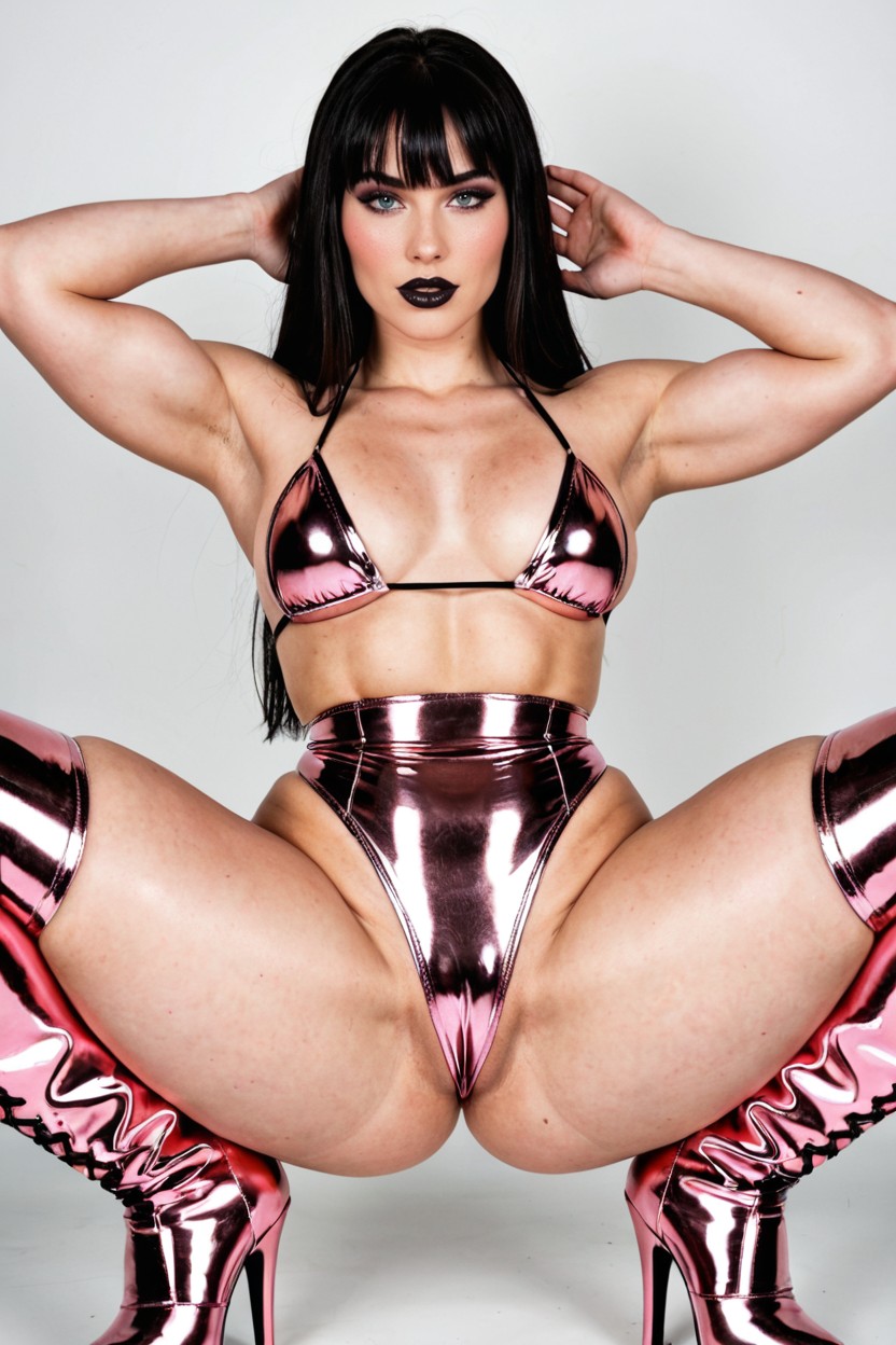 Ultra Thick Thighs, Front View, Erect Nipples AI Porn
