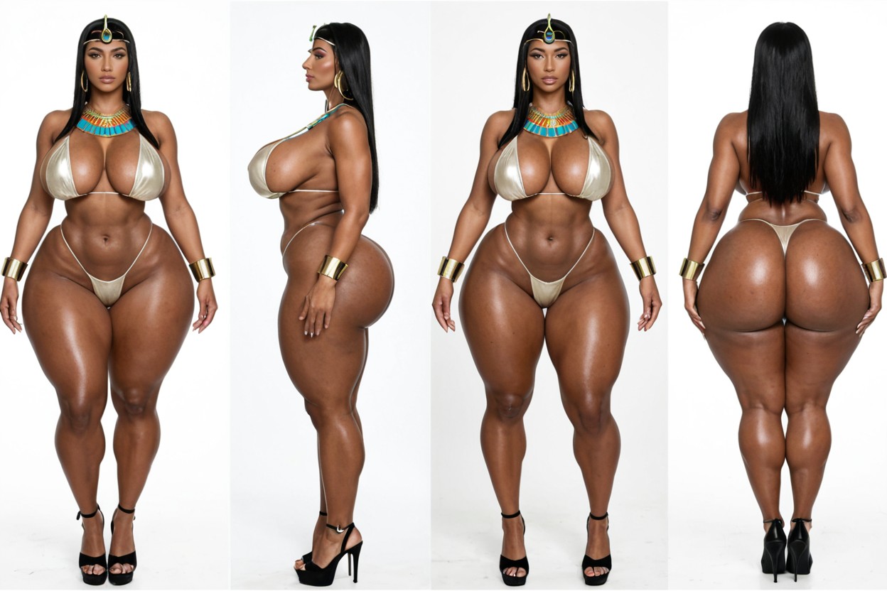 Unappealing Expression, Massive Thick Wide Thighs, Gigantic Thick Thighs Pornografia de IA
