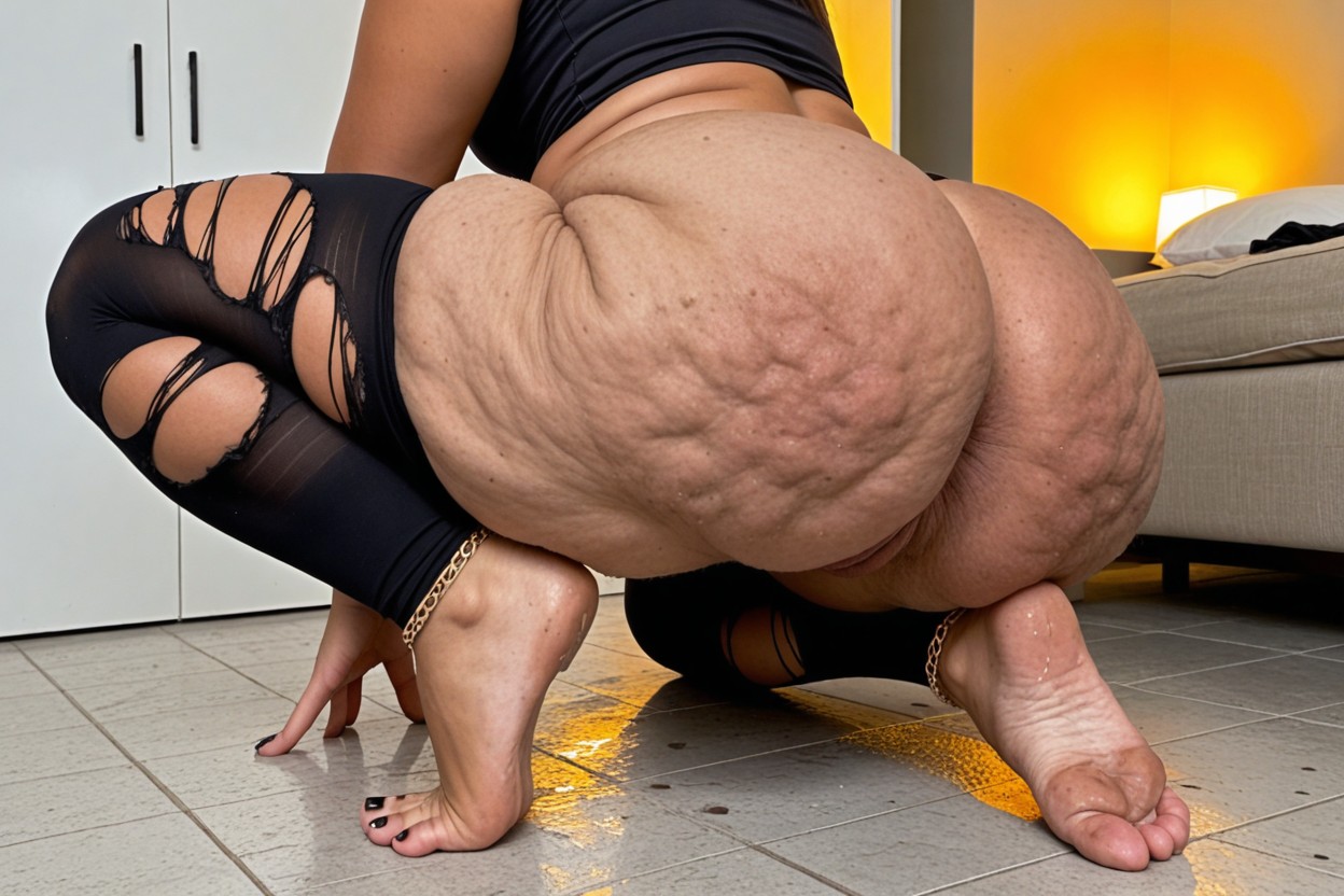 Side Body View, Veiny Feet, Bbw AIポルノ