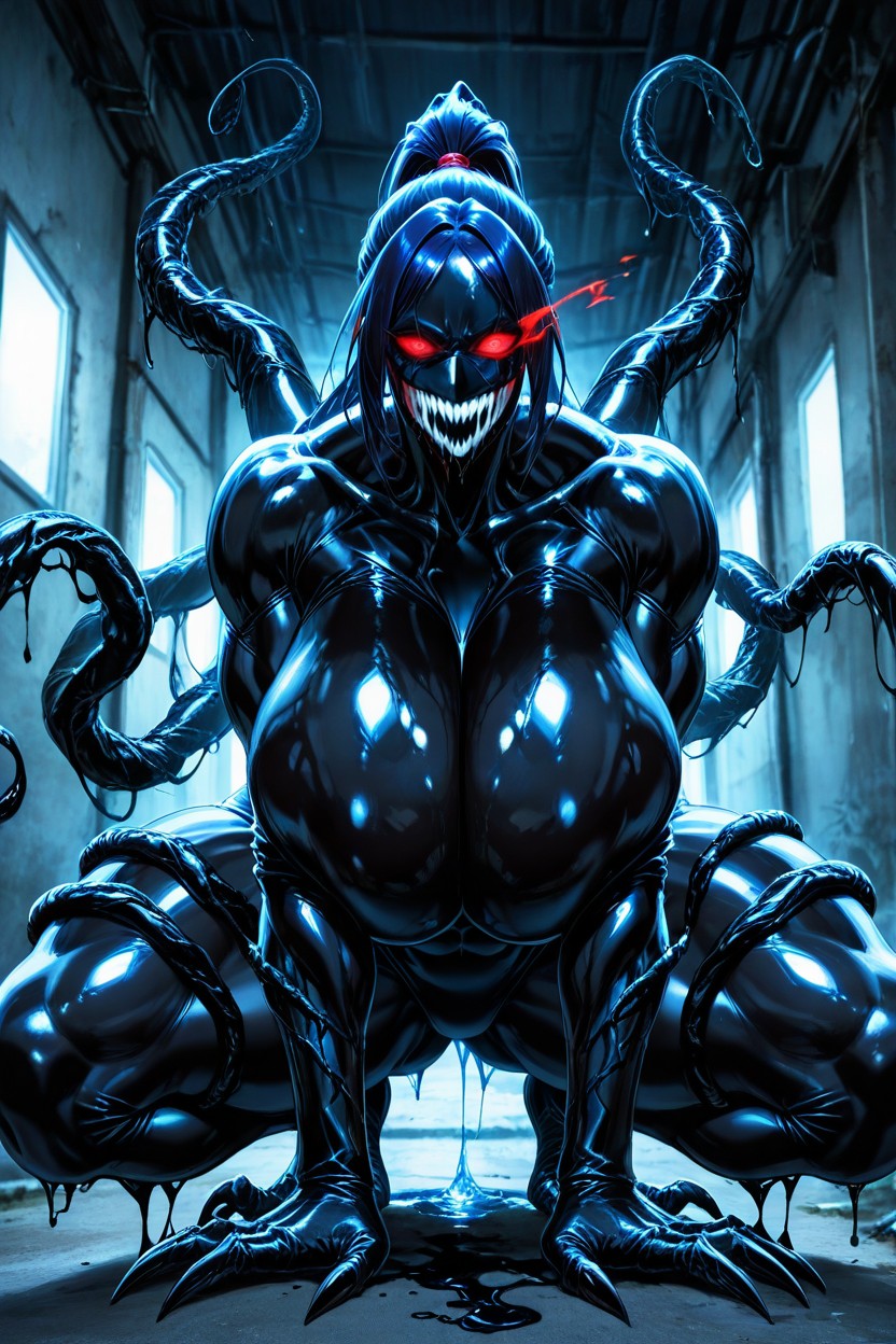 Forward Lunging Stance, 하이퍼 하체 무거운, Long Sharp Black Claws X AI 포르노