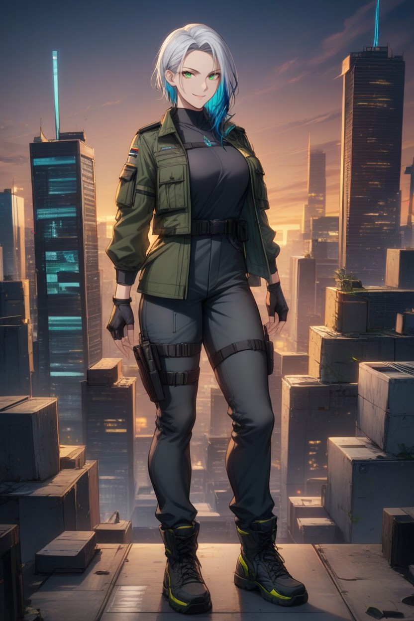 Girl, Combat Boots, Fair Skin AI黃片