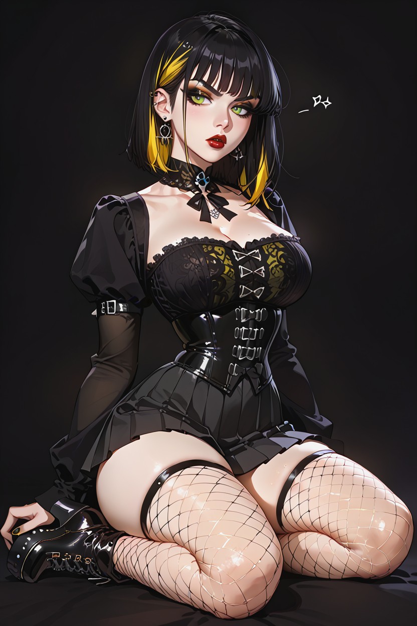 Hair Has Distinct Scarlet Highlights, Thighs Proportional To Waist Size, Lipstick AI黃片
