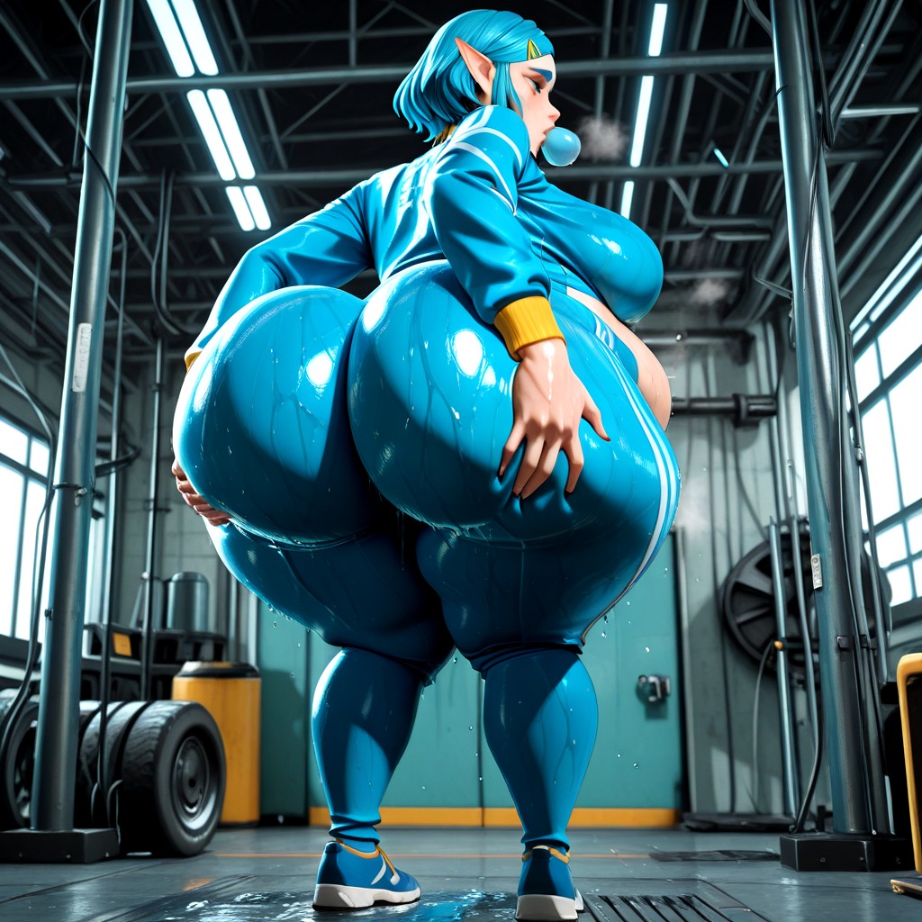 Wet Clothes, Blue Body, Wide Belly AI黃片